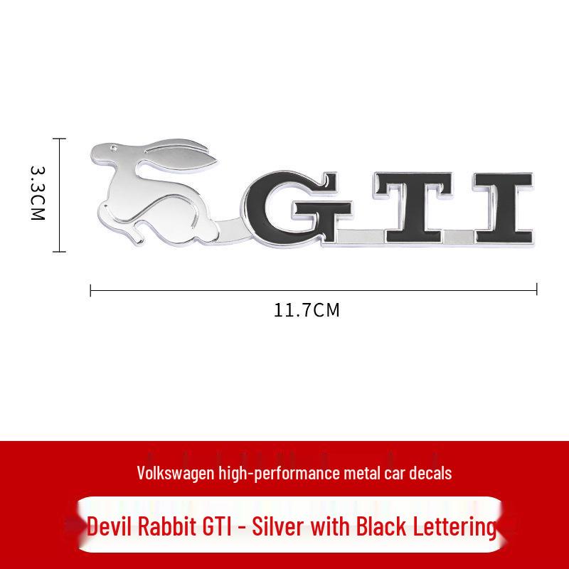 Compatible with Volkswagen GTI Golf 6/7 Evil Rabbit 3D Metal Car Sticker Logo