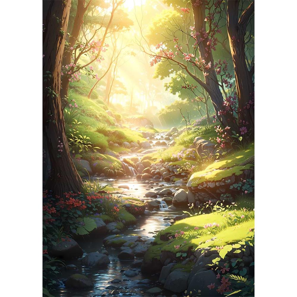 5D Алмазная мозаика Сделай сам Вышивка крестом Захватывающие виды Поле диких цветов Полная круглая выкладка Домашний декор Настенное искусство Подарок Round 20x30cm