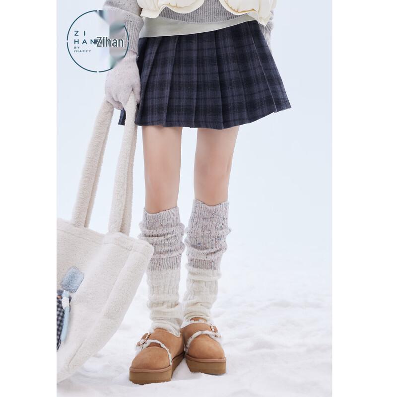 ZIHAN Women s Wool Blend Pleated A-Line Mini Skirt M