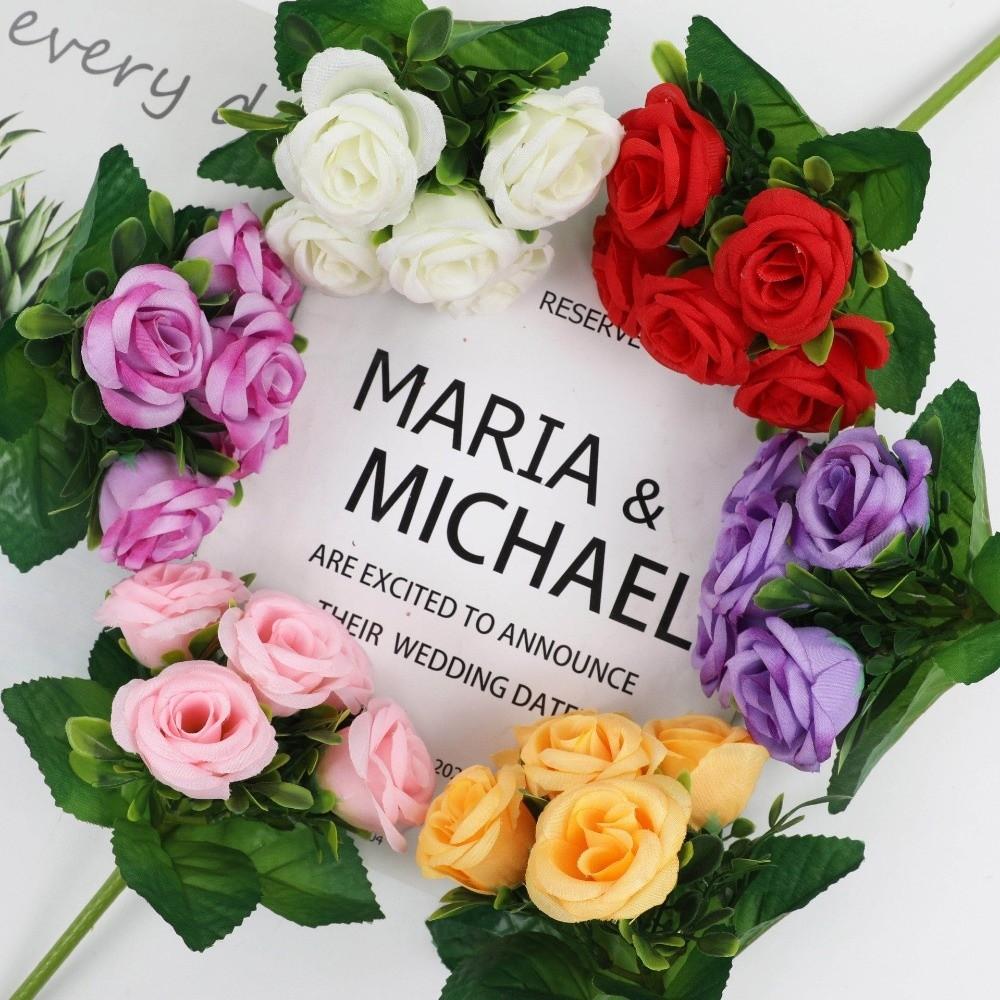 DIY Floral Simulated Rose Bouquet Silk Cloth Simulation Flowers  Photography Props