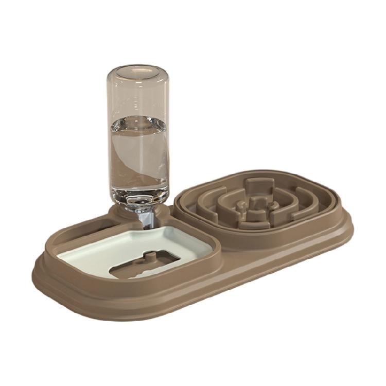 Pet Double Bowl Slow Feeder for Food & Water Feeding Chock Proof Dog Feeding Bowl Cats Water Food Feeder Treat Dishware