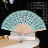 Lace Hand Fan Elegant Lace Folding Fan with Tassel for Women Vintage European Dance Performance Prop Portable Fan Summer