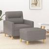 VidaXL Armchair with Footrest Taupe 60 Cm Fabric, Sofa, Armchair, TV Armchair, Single Sofa, Seat, Recliner Sofa, 3201072