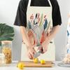Animal Printed Kitchen Aprons Women Men Dinner Party Cooking Waist Bib Fox Cattle Bear Pattern Baking Pinafore Cleaning Apron