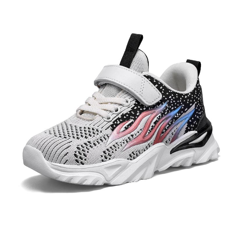 Dětské létající tkané duté prodyšné sportovní běžecké boty venkovní plamen dětské boty