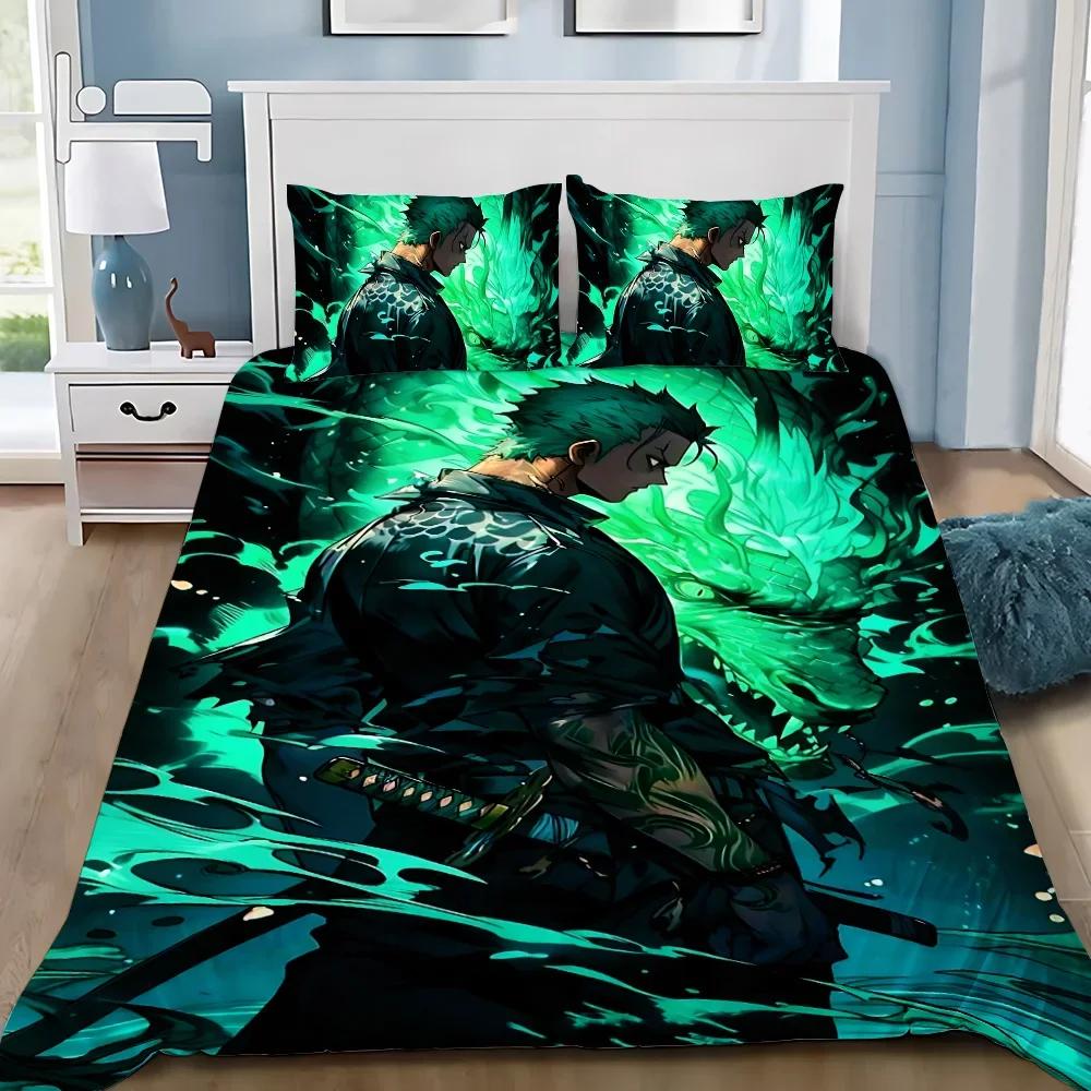 Anime Duvet Cover Pillowcase O-Ones Pieces Bedding Set Luffys Adult Boy Girl Bedroom Decoration Children Gift Single Double Size