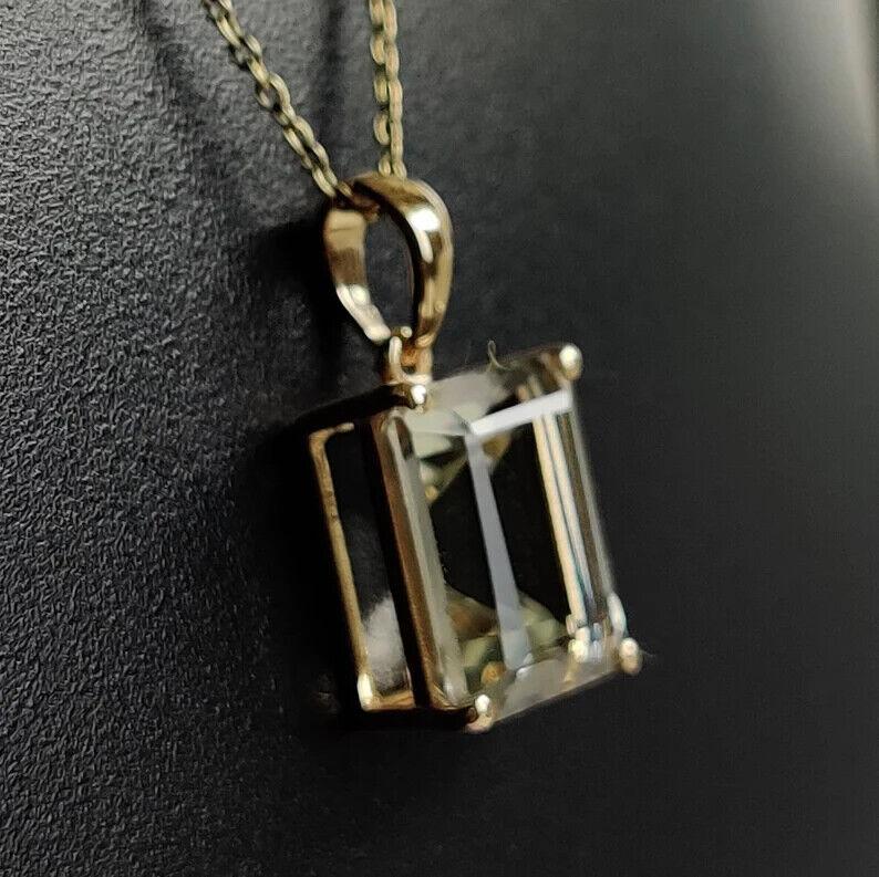 Pandantiv ametist verde natural Pandantiv octogon Februarie piatra de nastere Gif de Craciun