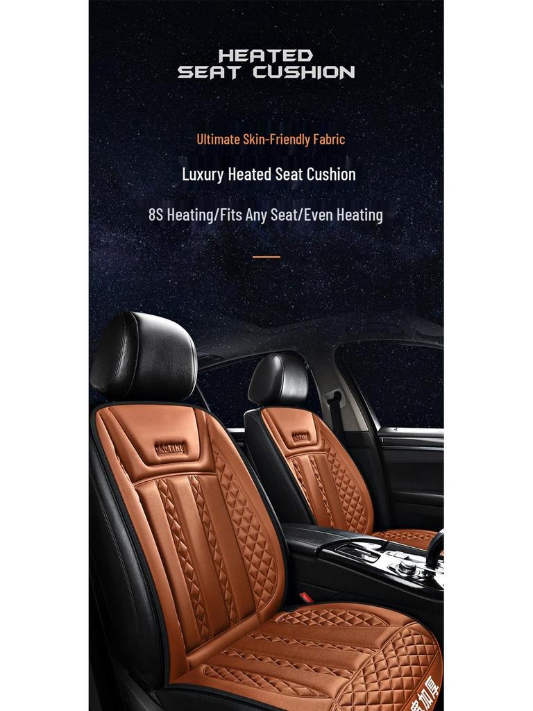 12V Heated Plush Car Seat Cushion - Winter Warmth for Front and Rear Seats