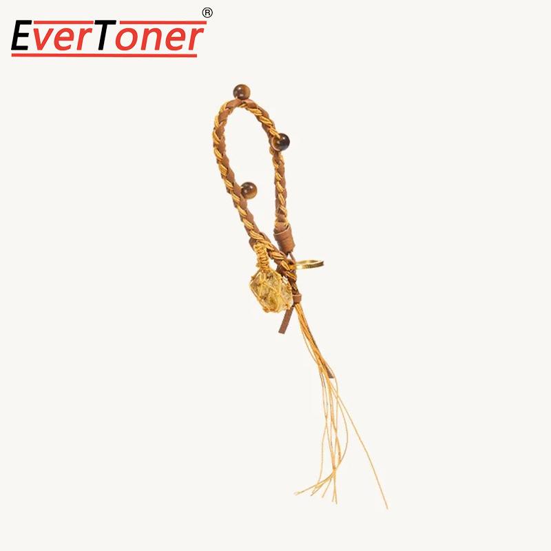 EverToner Braided Rope Keychain for Women Leather Songmont mountain with Matsuyu stone crysta Purse Keys Backpack Pendant
