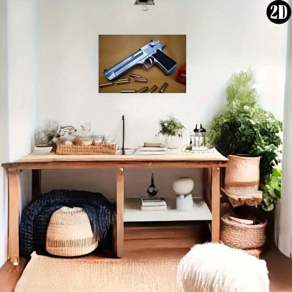 

Vintage Gun Metal Poster, Retro Wall Art for Bar