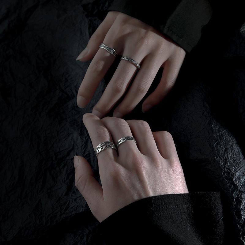 Trendy Men's Adjustable Niche Index Finger Open Ring for Boys