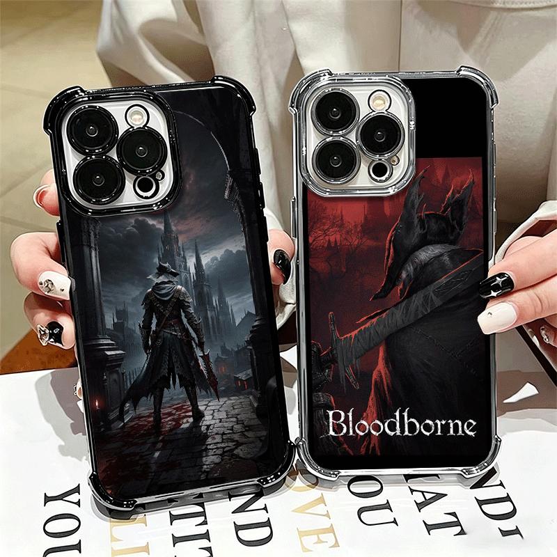B-Bloodborne Game Plating Phone Case For Iphone 16 17 Pro Max Air 16E 14 15 Plus 12 13 Mini Anti-Fall Airabag Cover
