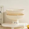 Elegant High-Footed Fruit Basket and Snack Plate with Large Capacity - Cream Style