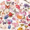1pack/50Pcs Colorful Butterfly & Flower Sticker Pack Forest DIY Handmade Album Scrapbooking Decorative Paper Supplies