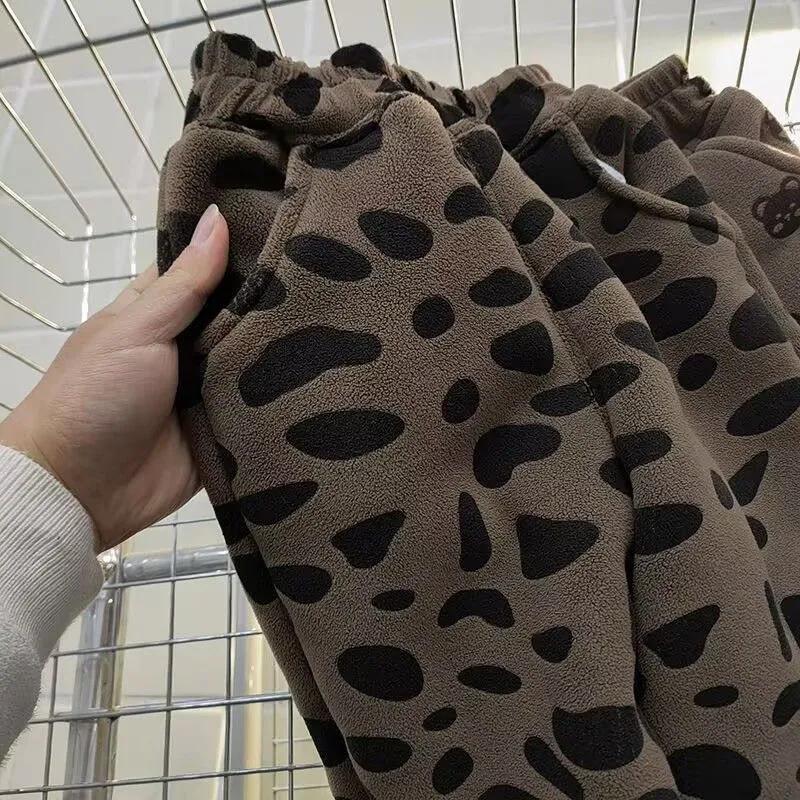 

Детские плюшевые штаны, бархатные, осенне-зимние, толстые, спортивные штаны для мальчиков, детские, мультяшные брюки для девочек, детские теплые штаны, тренд 80