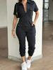 2025 Autumn Multi-Pocket Women's Ankle-Cuff Jumpsuit