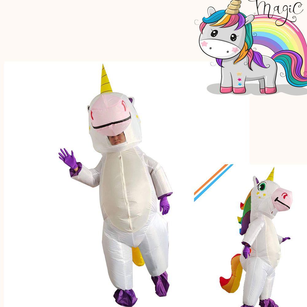 Inflatable Unicorn Costume Cosplay Adult Birthday Party Halloween Props Supplies