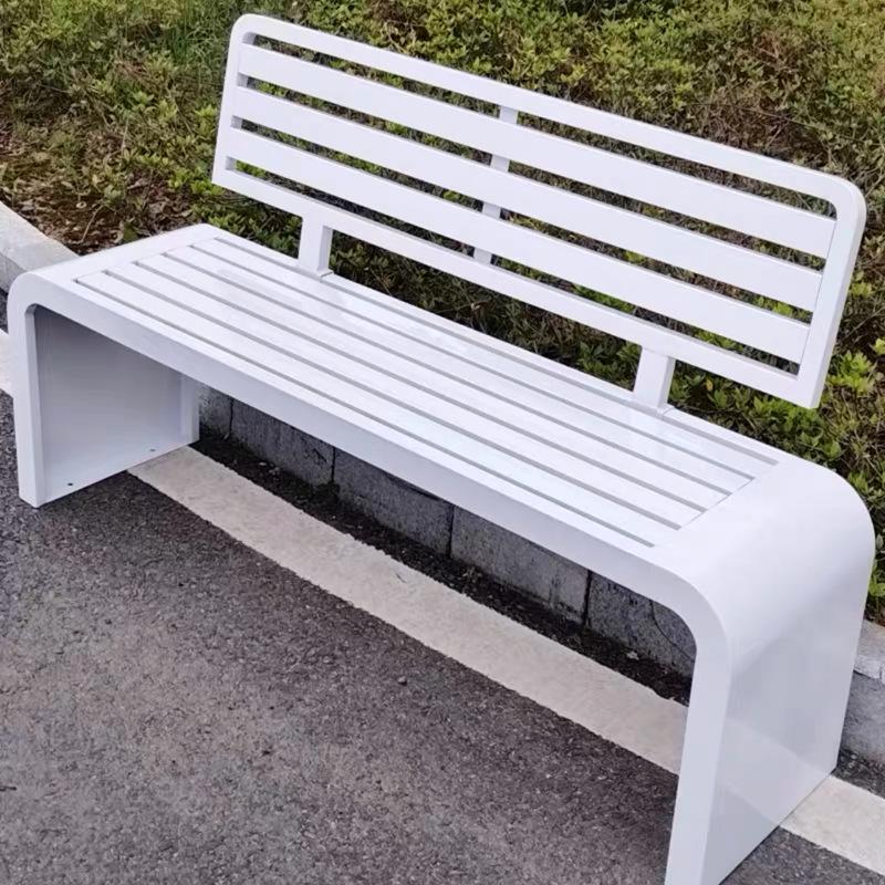 Wrought Iron Outdoor Bench with Backrest