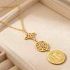 Náhrdelník trojité ochrany s čarodějnickým uzlem Pentagramem Tetragrammatonem Svatým. Benedikt nerezová ocel duchovní symbol amulet šperk