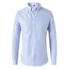 Męska koszula w paski z długim rękawem i kołnierzykiem kent, business casual, slim fit