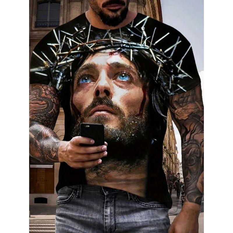 

New Fashion Men s and Women s Crew Neck 3D HD Printing Camouflage Pattern XXS
