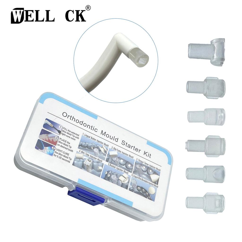 Dental Orthodontic Mould Starter Kit 6pcs Injection with Handle Orthodontic Accessories Molding Abrasives