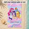 Beach TowelMy Little Pony Custom Name Text Personalized Soft Towel for Beach Pool Indoor Home Decor Gift