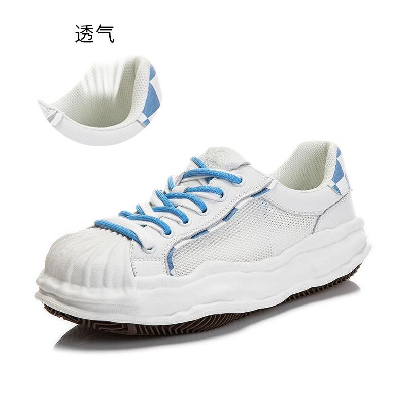 Shell Head Leather Little White Shoes Women's 2025 Summer New Thick-soled Heightening Board Shoes Women's Breathable and Versatile Sports Women's Shoe