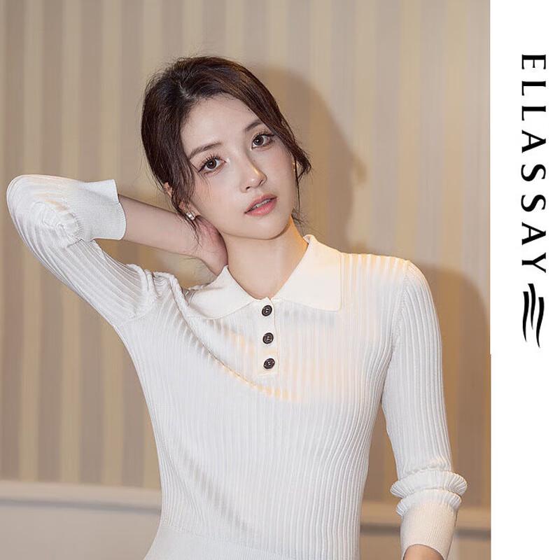 ELLASSAY Women's Silk Polo Knit Sweater