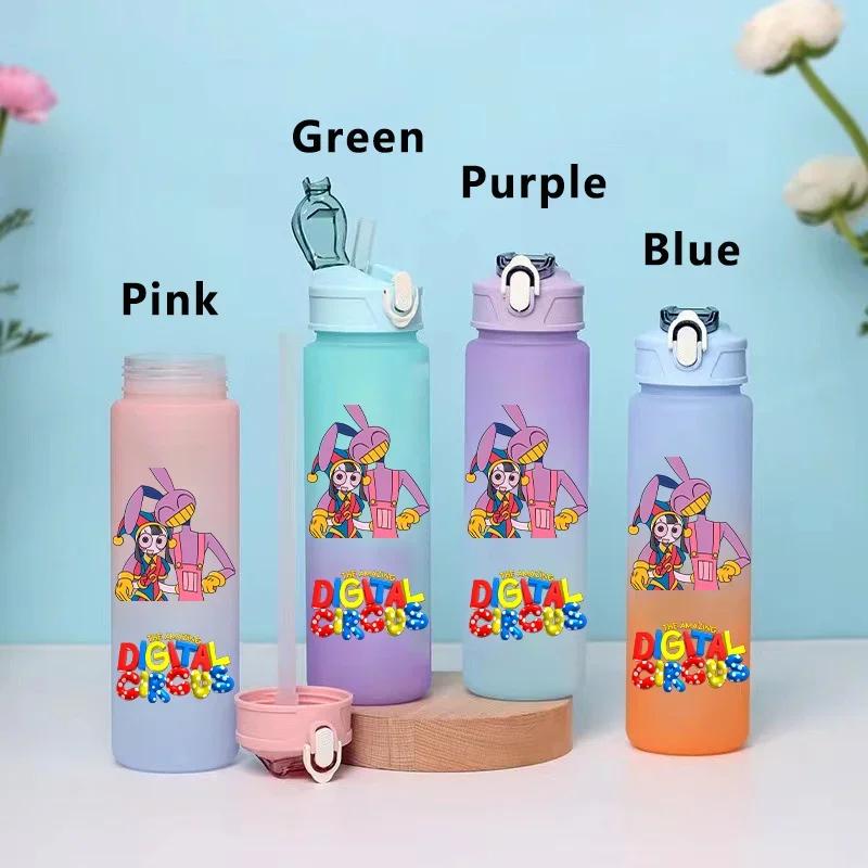 750ML Niesamowity Cyfrowy Cyrk Kreskówka Duża Pojemność Kubek na Wodę Outdoor Szczelna Butelka na Wodę Przenośny Kubek na Wodę ze Słomką