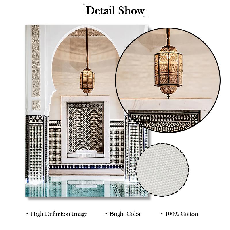 Islamic Building Wall Art Posters Nordic Architecture Canvas Paintings Landscape Plant Pictures Travel Prints Ramadan Home Decor