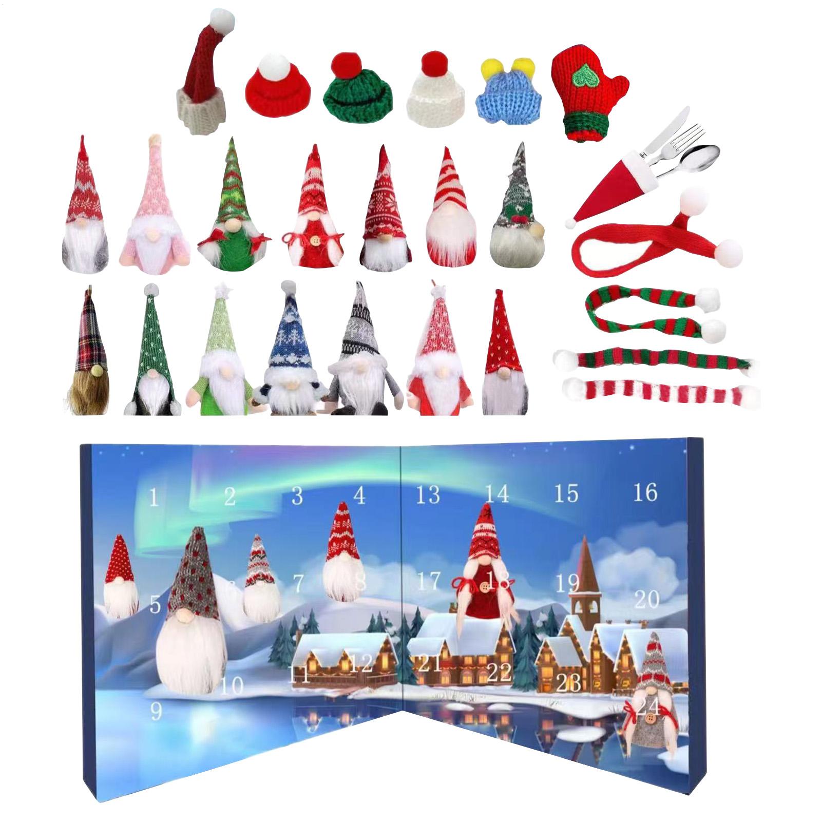 

2025 Christmas Gnome Countdown Calendar Advent 24 Days Countdown Calendar Festive Toy Decor Ornament Planner For Teen Kids 21x21x5cml