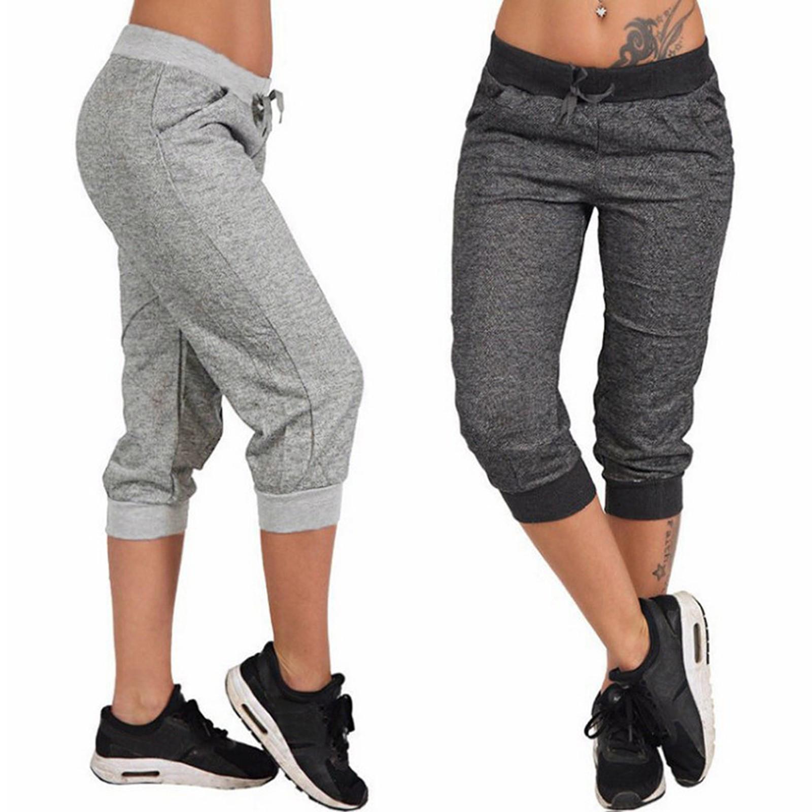 

Женская йога Drawcord Мода Capris Повседневные укороченные брюки для ног