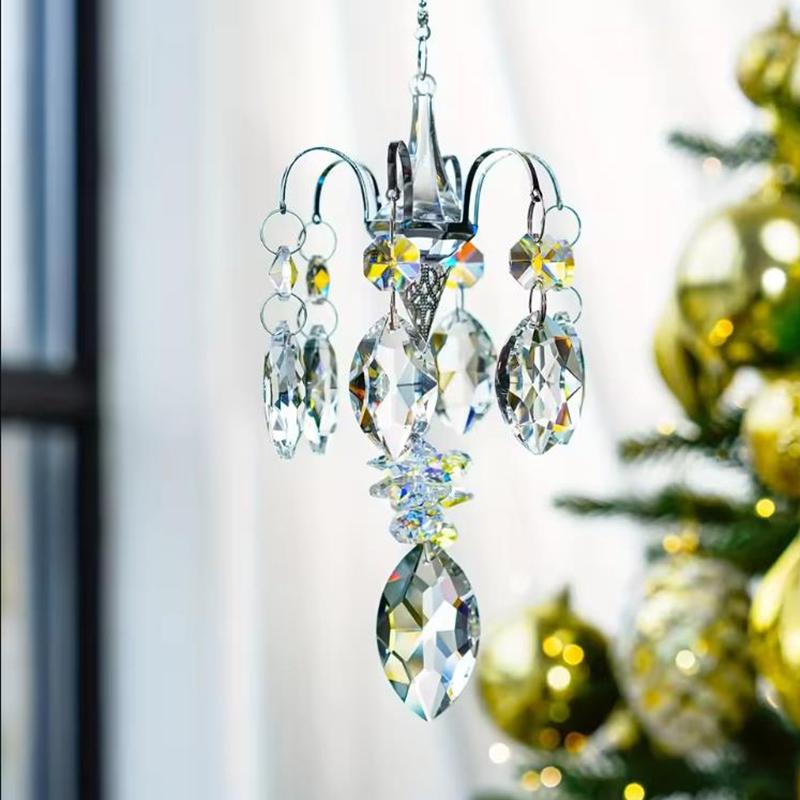 1pcs Rainbow Crystal Sun Catchers Window Hanging Crystals Snowflake Suncatcher for Windows Home Garden Craft Decoration
