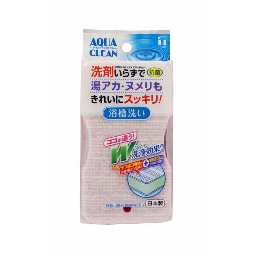 Towa Sangyo Aqua Clean W Bath Sponge, Pink