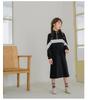 Frühling/Herbst 2024 Mädchen Lässiges Patchwork Stehkragen Langarmkleid für Eltern und Kind