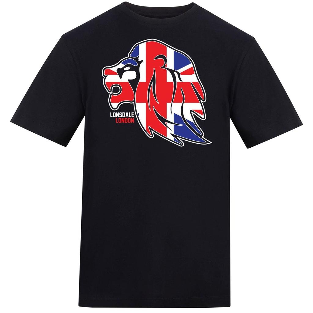 Lonsdale Mens Lion Face Relaxed Fit T-Shirt