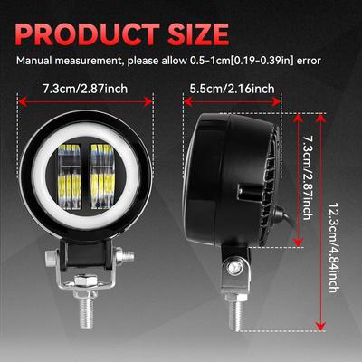 BARĂ CU LED-URI 3 INCH 20W pentru Motocicletă cu Ochi de Înger Lampă de Lucru Lampă Spot Mașină Offroad Barcă Camion SUV Pickup 12V 24V Lampă de Condus Lampă de Ceață Far