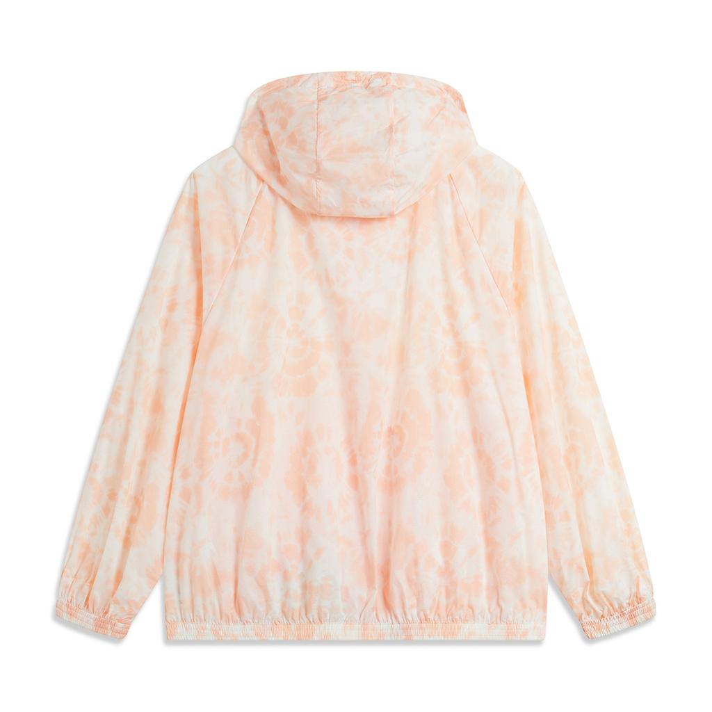 Li-Ning Sports Fashion Series Floral Zip-Up Hooded Comfortable Breathable Versatile Long Sleeve Sun Protection Jacket Women Jackets AFDU672-2