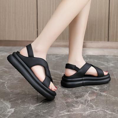 Women's 2026 Summer Solid Colour Sandals Heightened Thick Bottom Breathable Shoes Comfortable Stylish Lightweight Casual Shoes