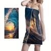 Sunset Wave Bath Towel - Soft, Super Absorbent & Vibrant Ocean Design for Everyday Use & Perfect for Relaxing Bath Moments