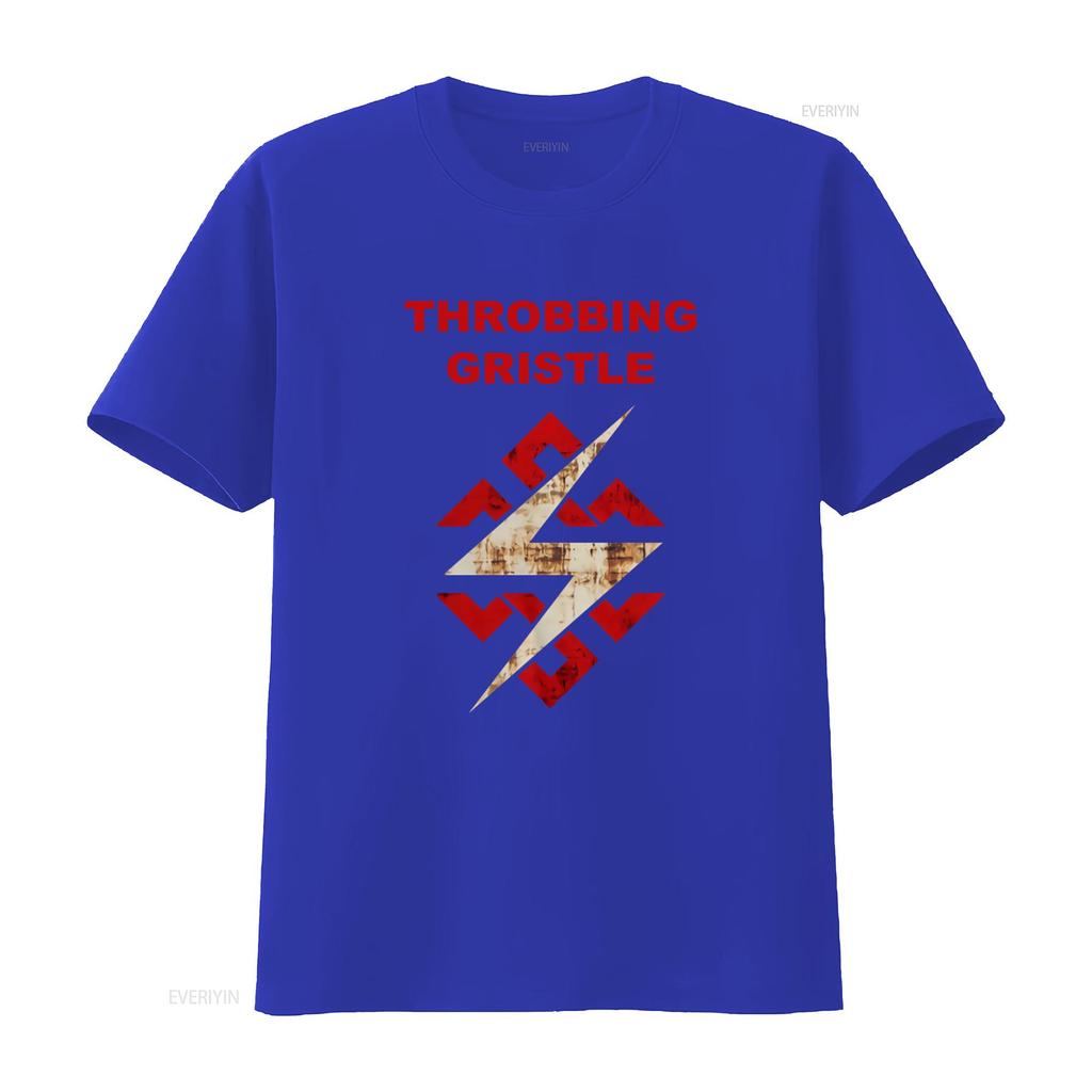 Throbbing Gristle Flash Knot Logo T-Shirt für Rockband-Stil vintage Gewaschen Lässig Leicht dehnbar Vielseitig mode Unisex