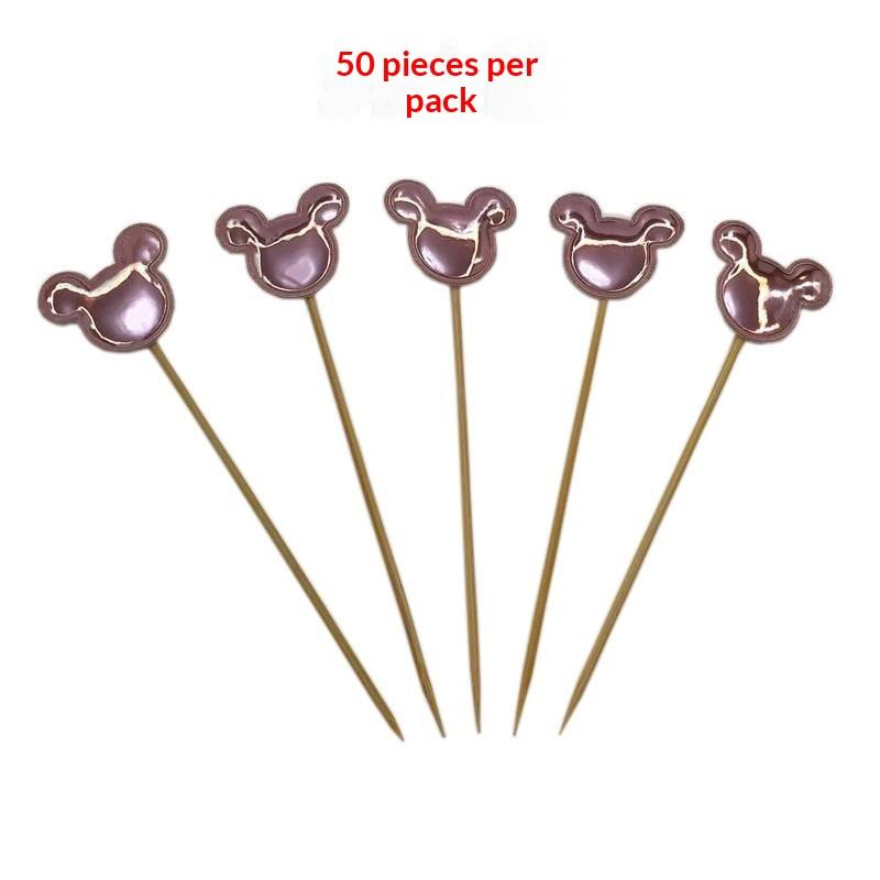 50Pcs Mini Heart Star Cupcake Topper Happy Birthday Cake Flag Decorating Baby Shower Birthday Party Cake Toppers Wedding Supply