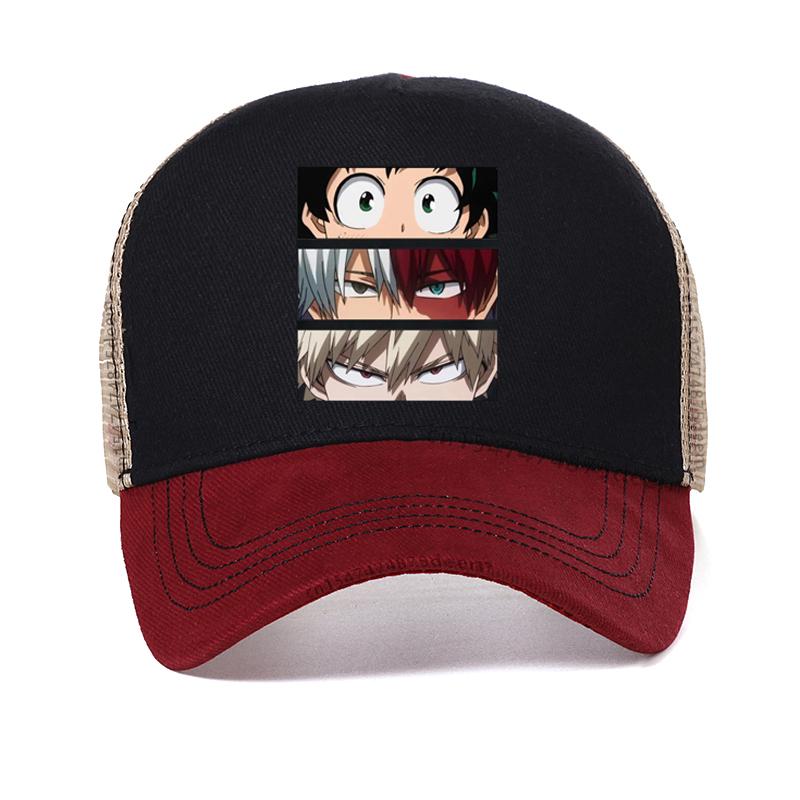 

My Hero Academia Cute Anime baseball cap Women Casual Harajuku cosplay hat Summer men mesh ventilation Snapback Hat Adjustable красный