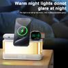 6 in 1 Air Version Desk Lamp Fast Charging Portable Speakers Alarm Clock Night Lights 3 in 1 Wireless Charger