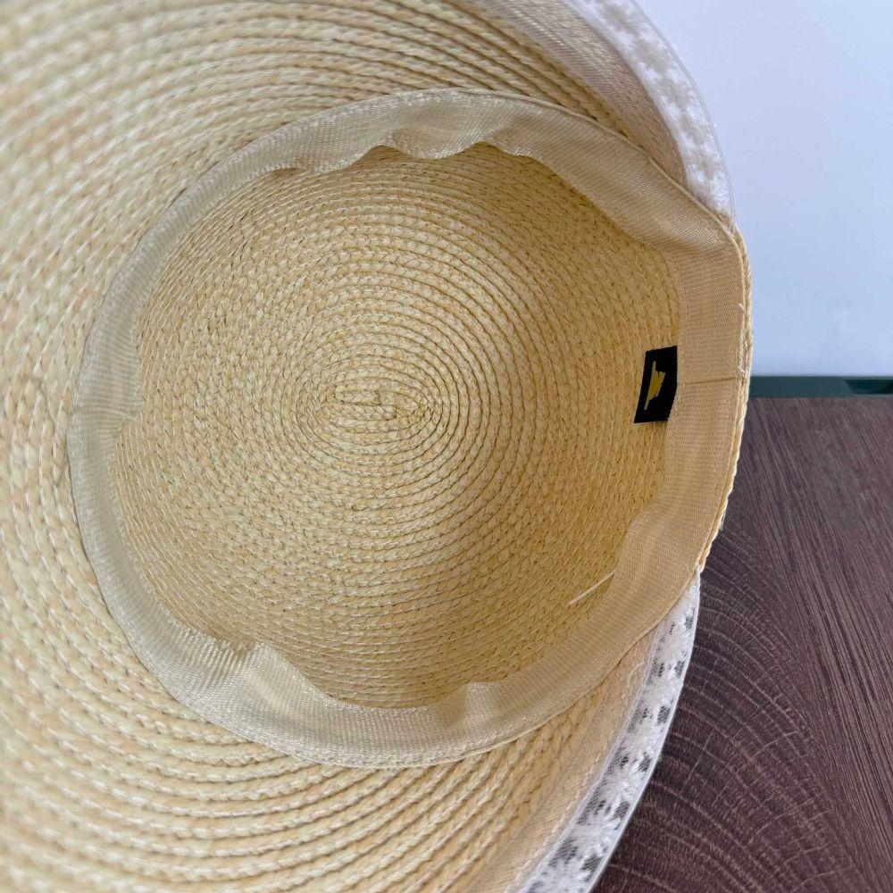 Weave Lace Straw Hat Daisy Equestrian Hat Simple Outdoor Visor Cap  Spring