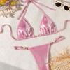 2024 European & American Sexy Pearl Thong Bikini Swimsuit