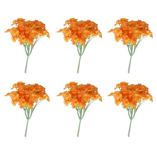 

6Pcs Artificial Flower Lifelike Anti-UV Fake Silk Flower Home Table Centerpiece Indoor Outdoor Colorful