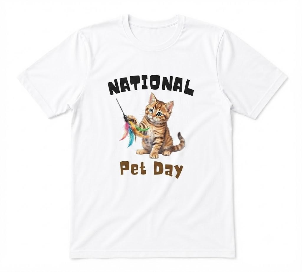 National Pet Day-Cat Lovers Celebrate National Pet Day Graphic Tee White T-shirt