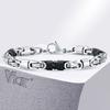 Vnox 6mm Cool Byzantine Bracelets for Men Boys, Black Silver Color Stainless Steel Link Chain Wristband,Punk Rock Hiphop Jewelry
